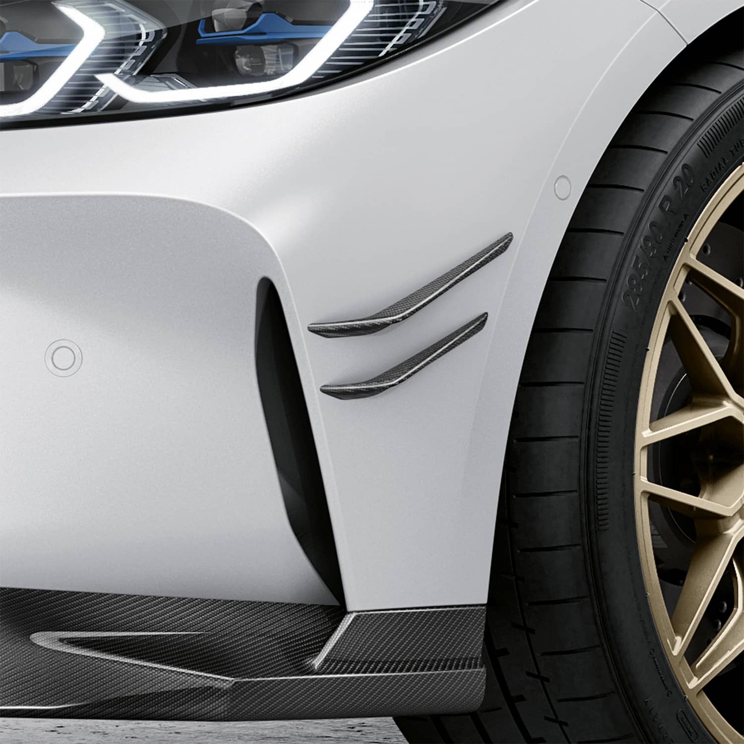 BMW G8X Genuine M Performance Prepreg Carbon Canards Aero Flicks For BMW G80 M3 / G82 M4-R44 Performance
