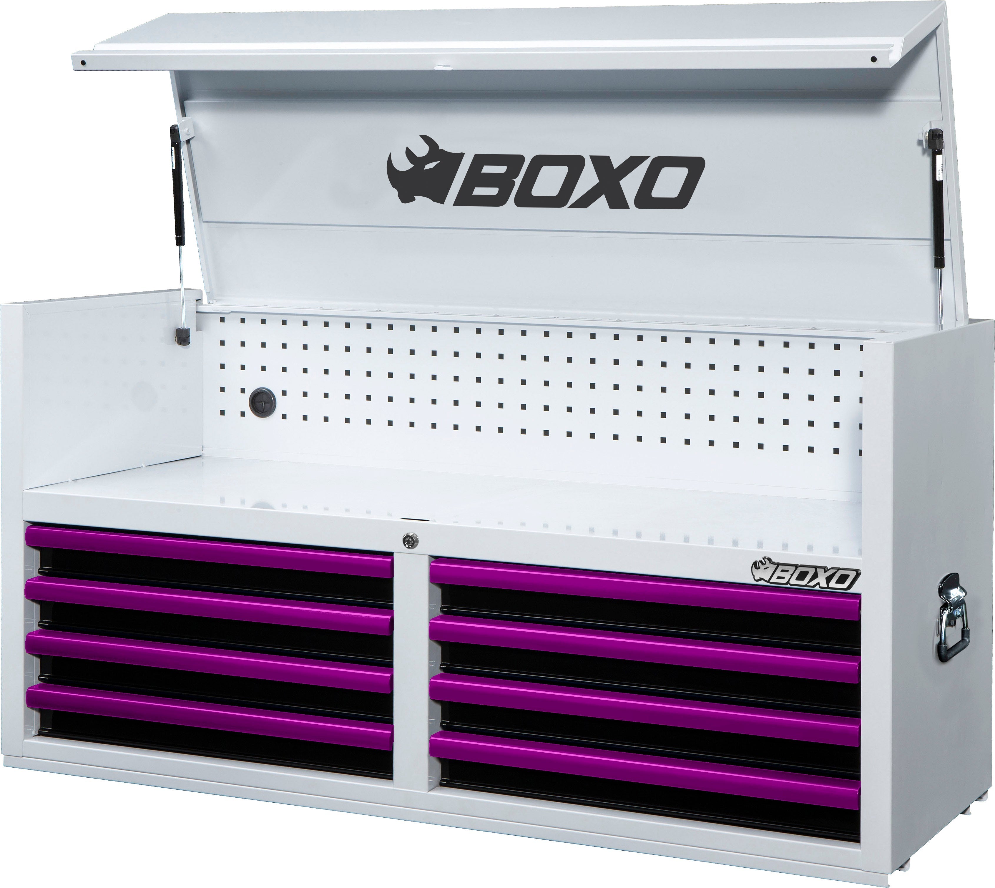BOXO 53" 8 Drawer Top Box with Drawer Trim Pack - White Body & Trim Colour Options
