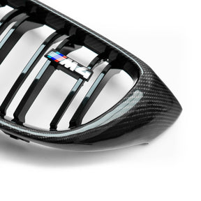 MHC BMW M3/M4 Double Slat Front Grille In Gloss Carbon Fibre (F80/F82)-R44 Performance