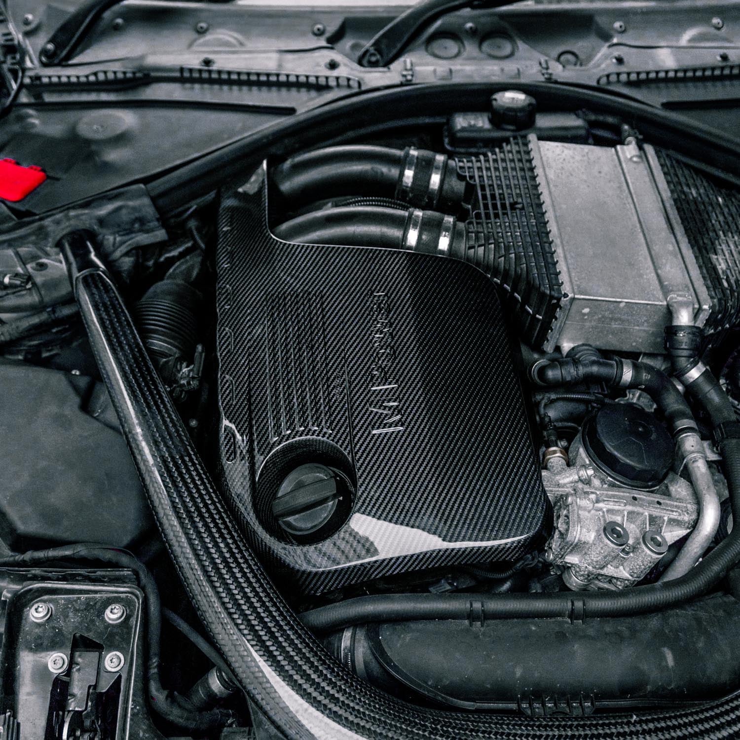 MHC BMW S55 Engine Cover In Pre Preg Carbon Fibre (F80/F82/F87)-R44 Performance