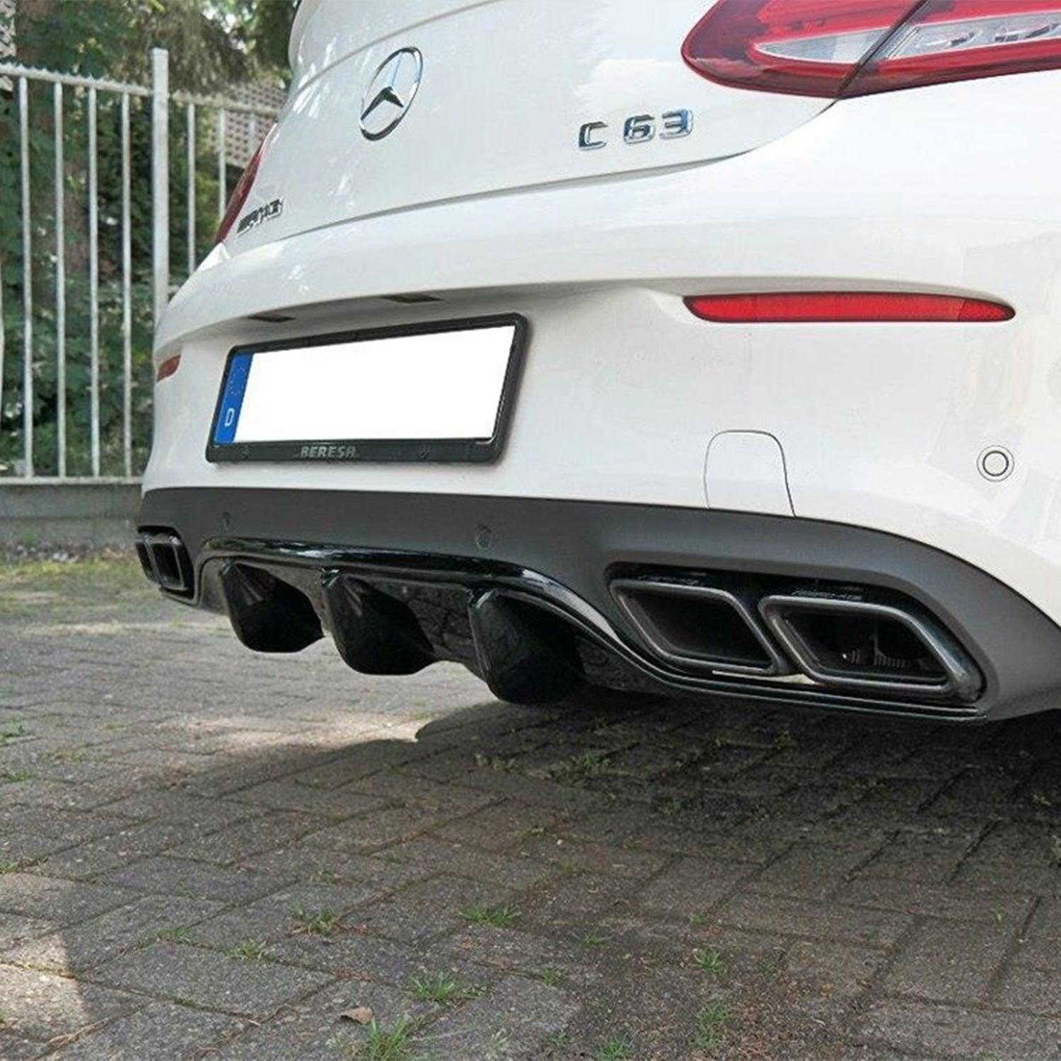 Maxton Design Rear Valance Mercedes C 205 63 AMG Coupe (2016-2018) in Gloss Black-R44 Performance