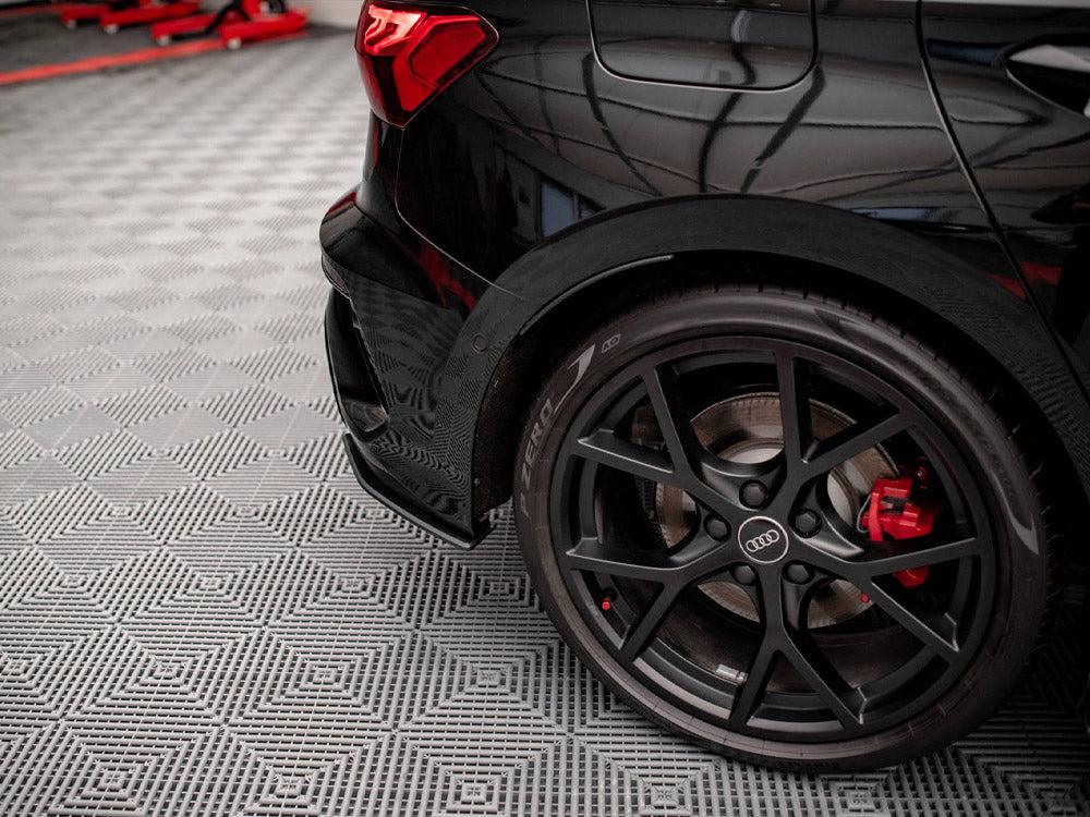 Maxton Street Pro Rear Side Splitters Audi RS3 Sportback 8Y (2020-) in Gloss Black-R44 Performance