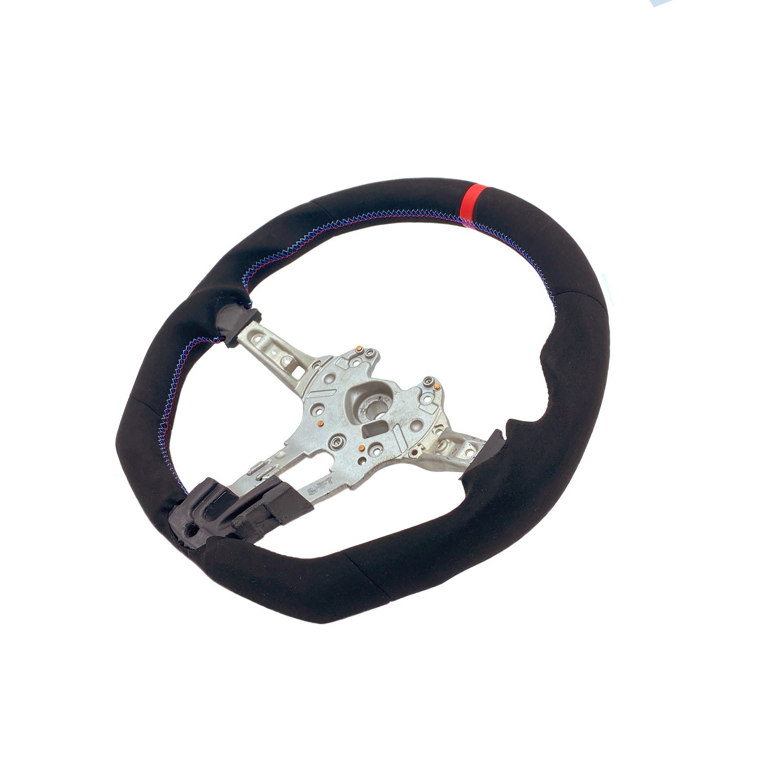 SHFT BMW F Series Flat Bottom Steering Wheel In Alcantara With Red Stripe-R44 Performance