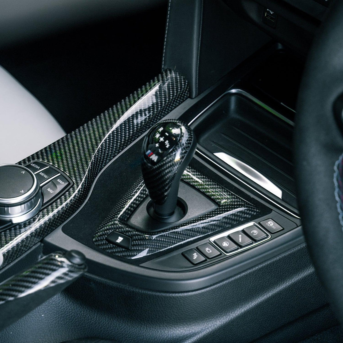 SHFT BMW M DCT Gear Selector Cover In Gloss Carbon Fibre-R44 Performance